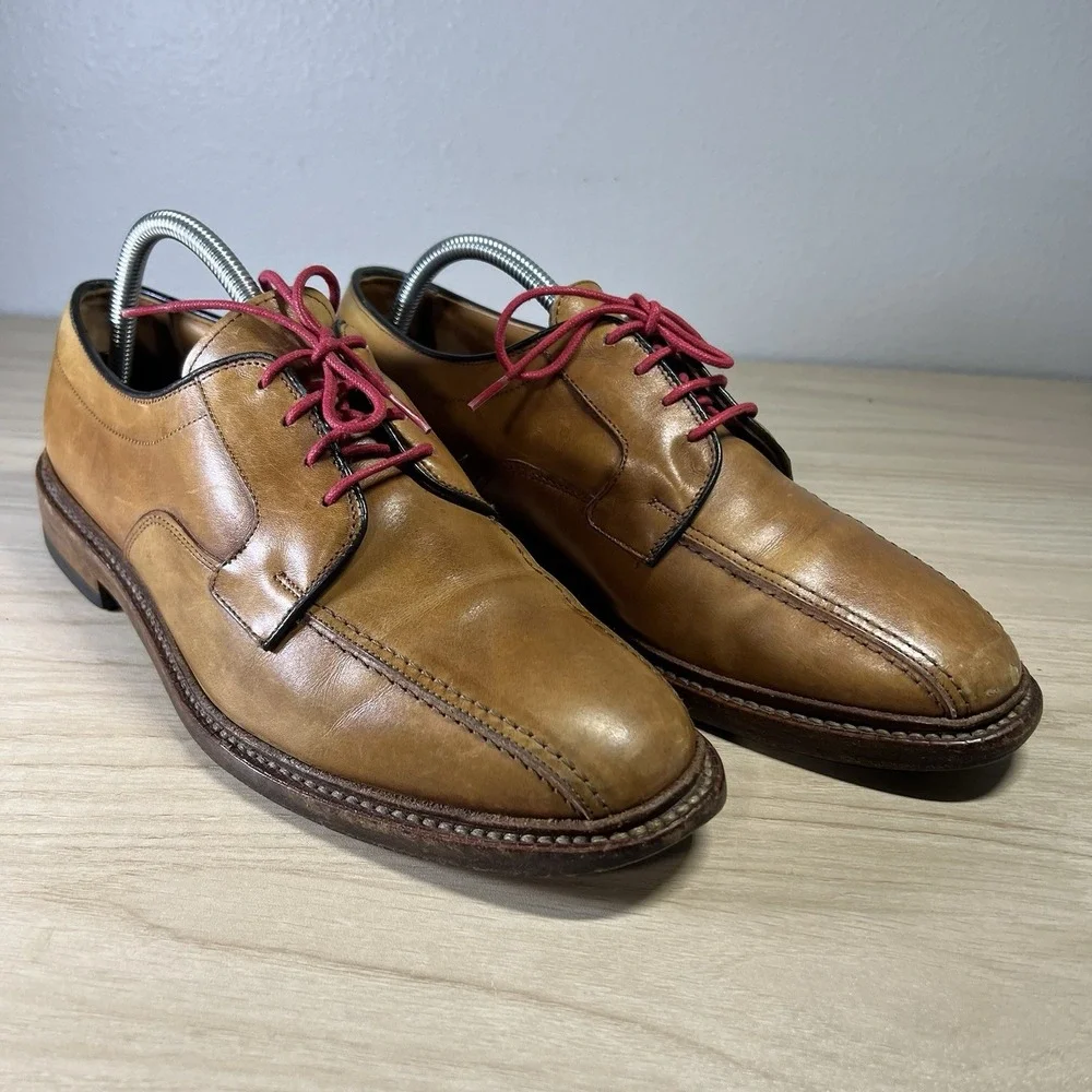 Allen Edmonds Hillcrest Oxford Shoes‎ Men's 8.5 D Brown Leather Comfort Red Lace